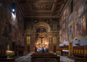 Rome Evening Worship Nuns Frescoes