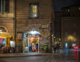 Rome Night Streets Pizzeria