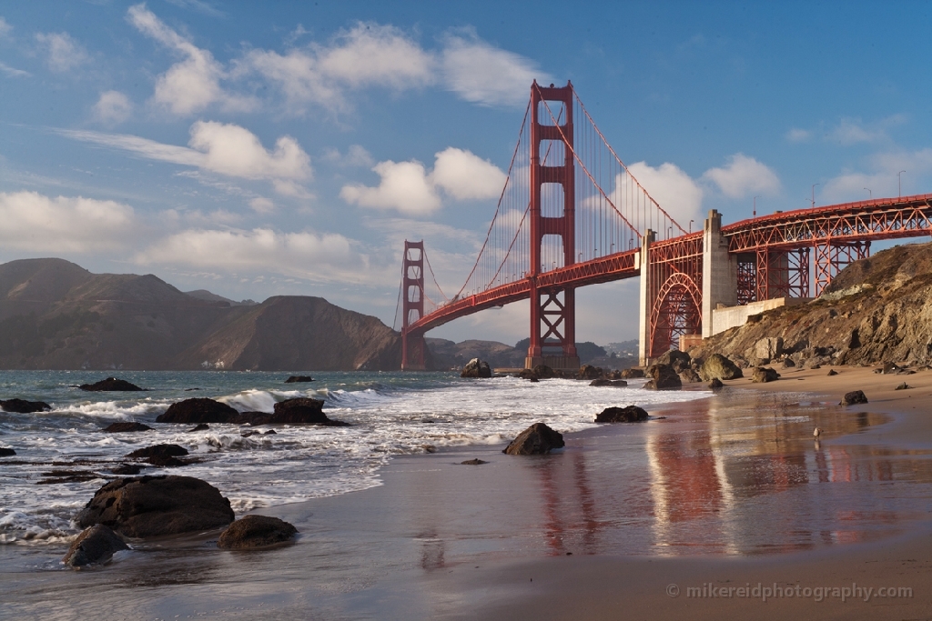 Baker BEach and Golden Gate Bridge Reflection