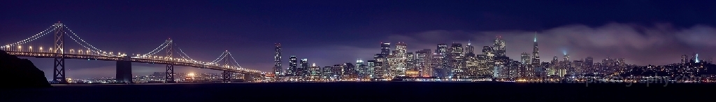 Wider San Francisco Cityscape at Night