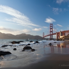 Low Tide Baker Beach and Golden Gate Bridge To order a print please email me at  Mike Reid Photography : san francisco, city by the bay, baker beach, golden gate bridge, golden gate park, coit, transamerica, cable car, panorama, california, cityscape