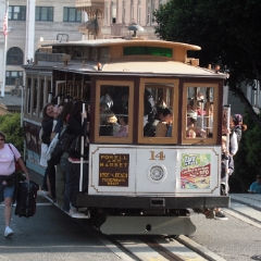 San Francisco Cable Car To order a print please email me at  Mike Reid Photography : san francisco, city by the bay, baker beach, golden gate bridge, golden gate park, coit, transamerica, cable car, panorama, california, cityscape