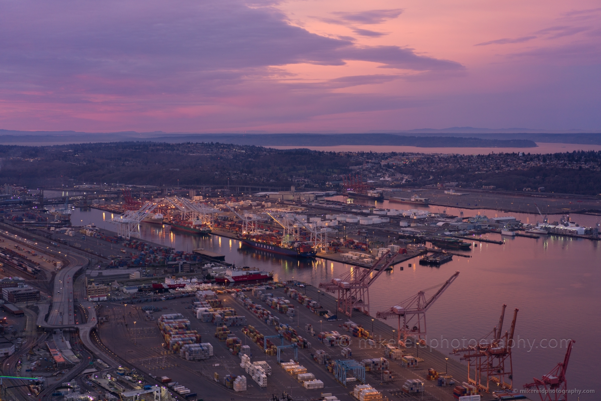 Port of Seattle Sunrise Sky View Observatory Seattle