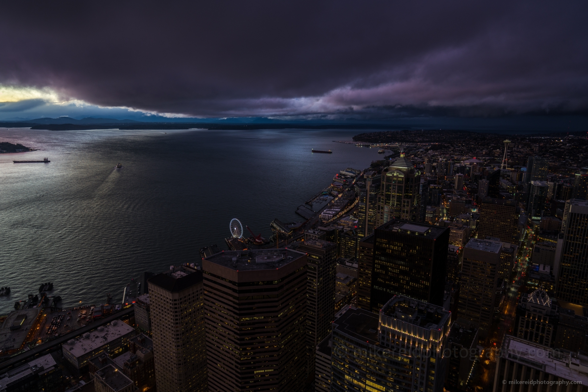 Seattle Photography Dark Nightscape Foreboding