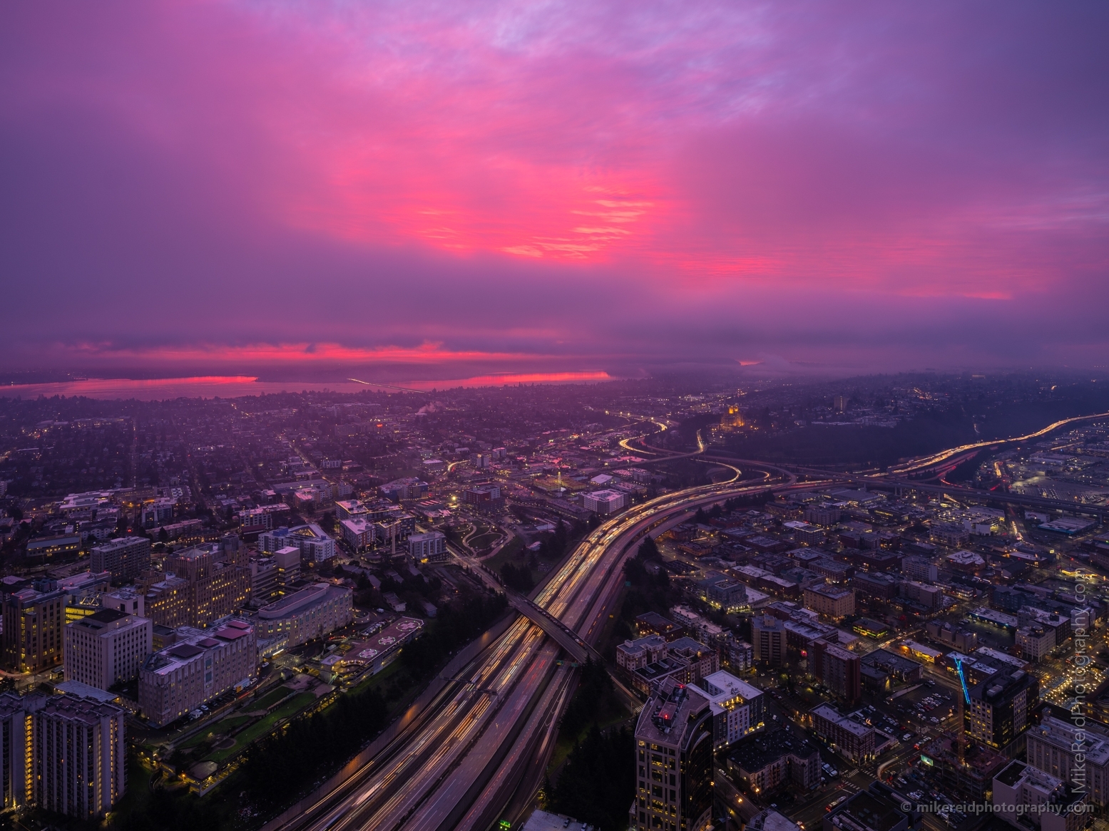 Seattle Photography Fiery Magenta Sunrise