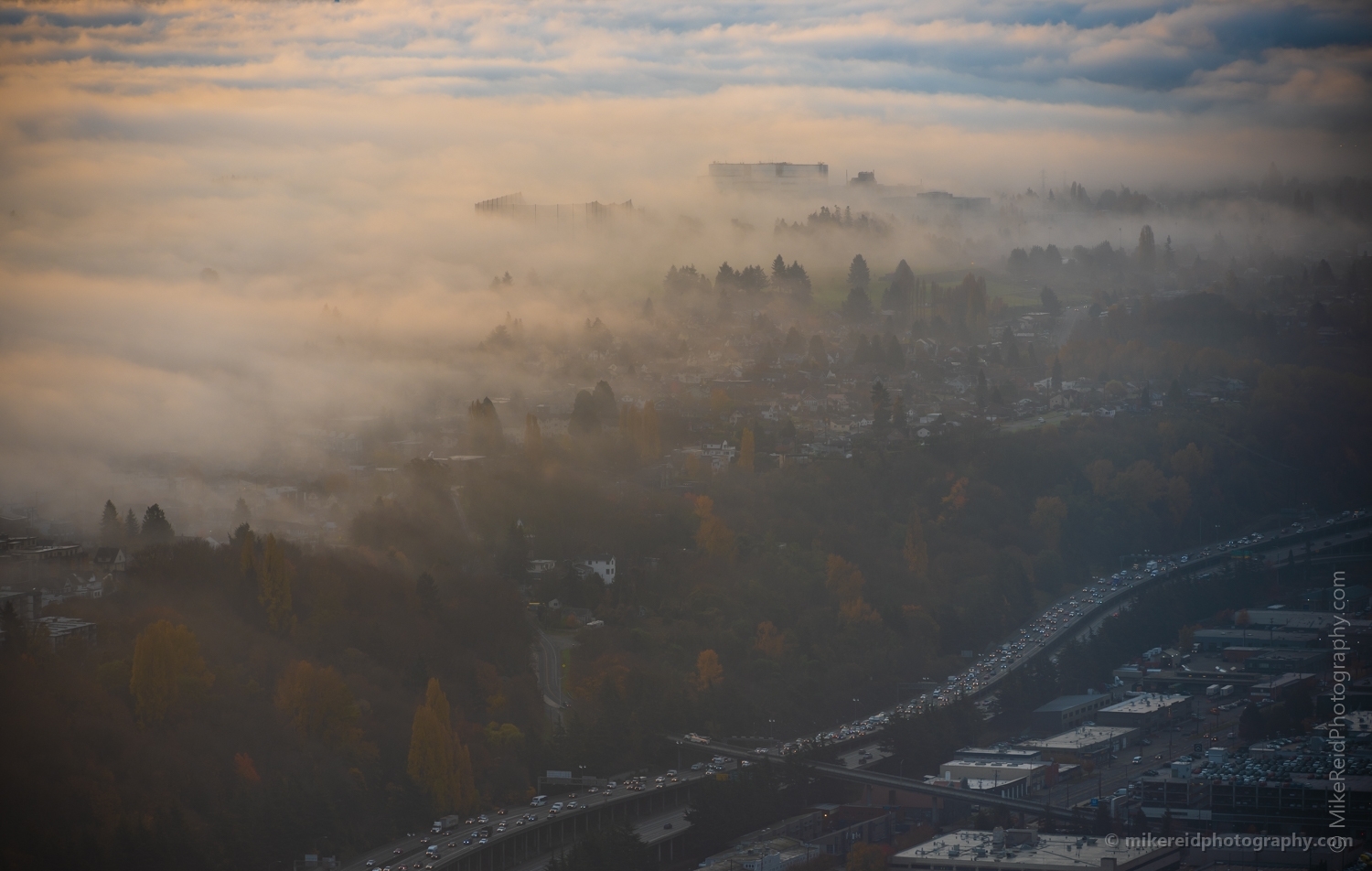 Seattle Photography Fog Layers of Beacon Hill