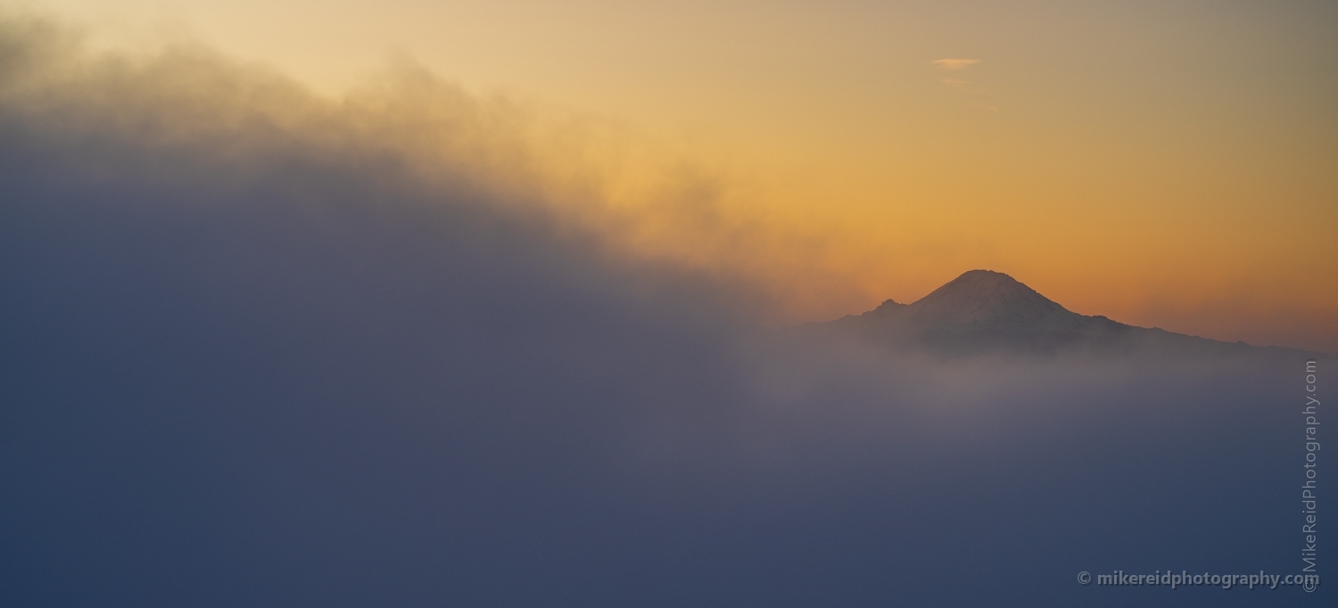 Seattle Photography Mount Rainier Sunrise Above the Clouds