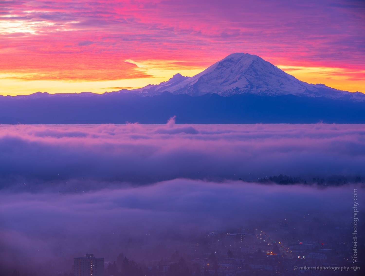 Seattle Photography Mount Rainier Sunrise Purples