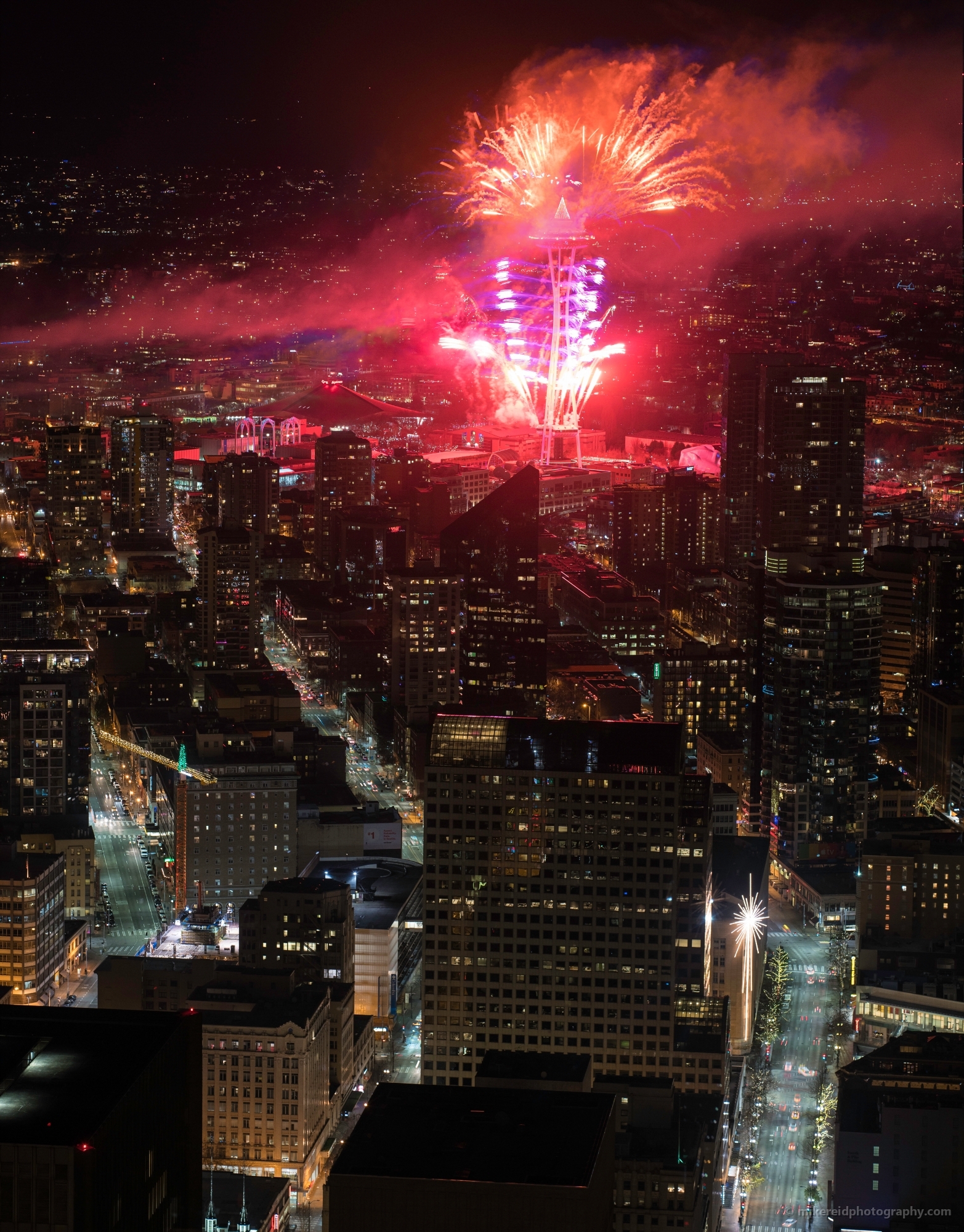 Seattle Photography Space Needle New Years Eve Fireworks