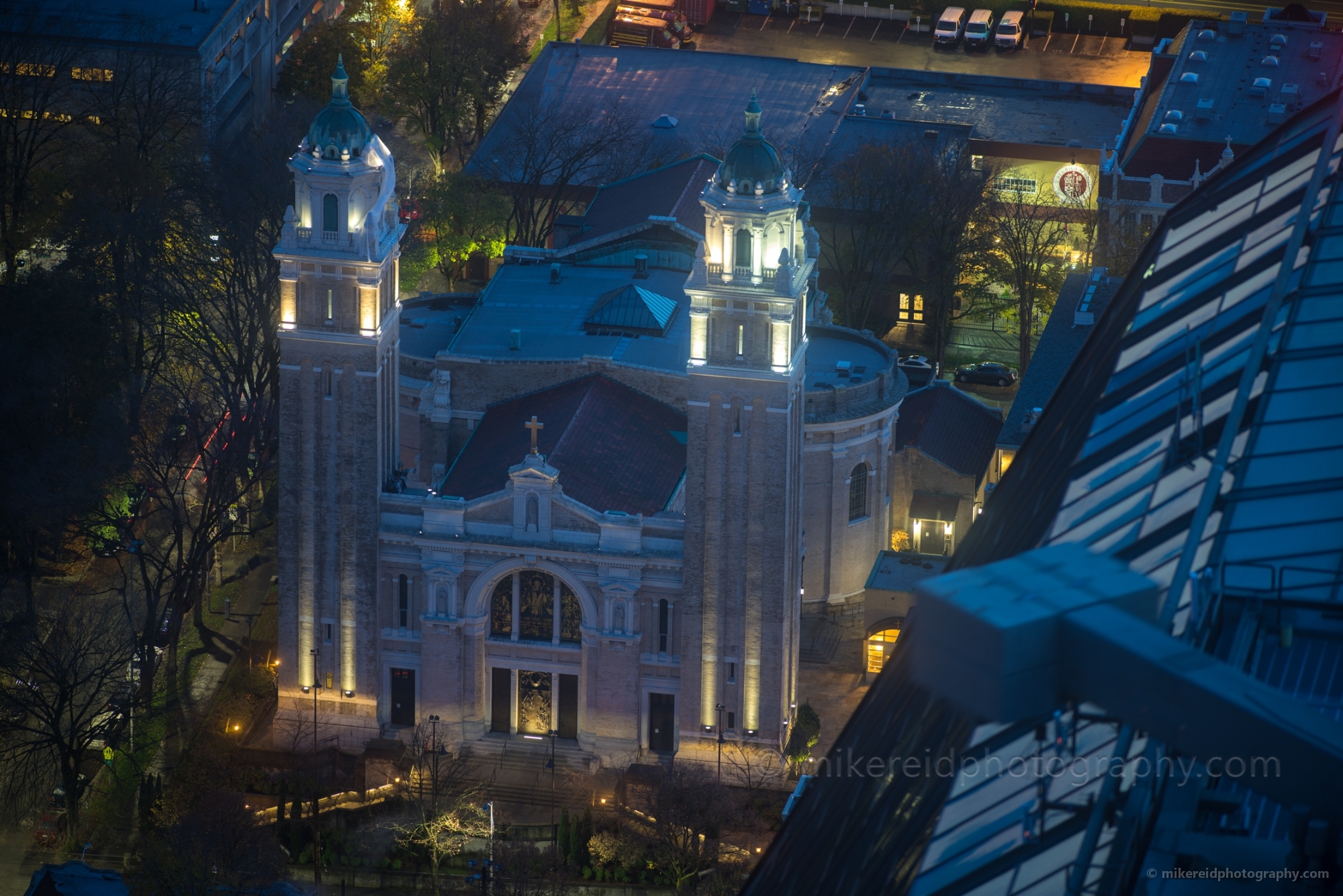 Seattle Photography St James Cathederal at Night