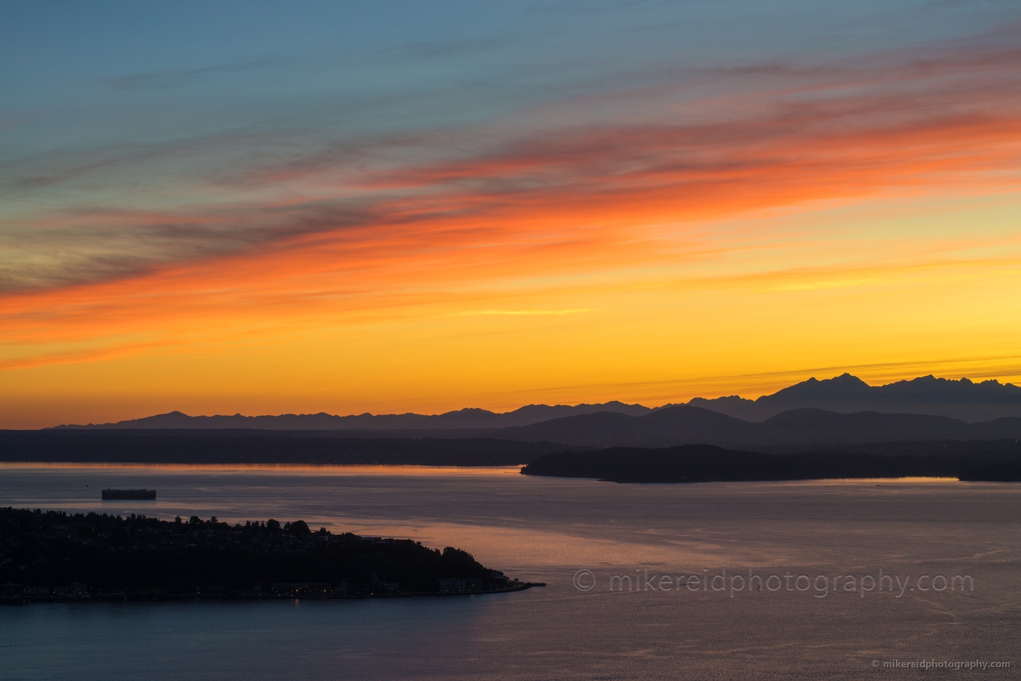 Seattle Photography Sunset Skies Over Elliott Bay