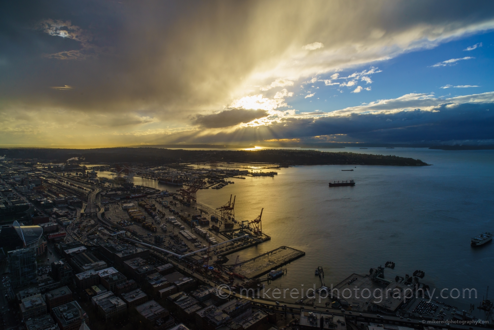 Seattle Photography West Seattle Rain Squall at Sunset