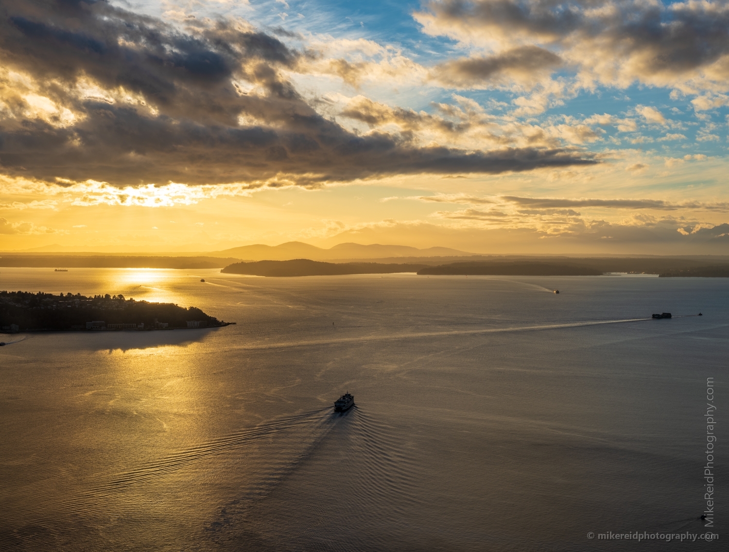 Seattle Photography West Seattle Sunset Layers and Ferry