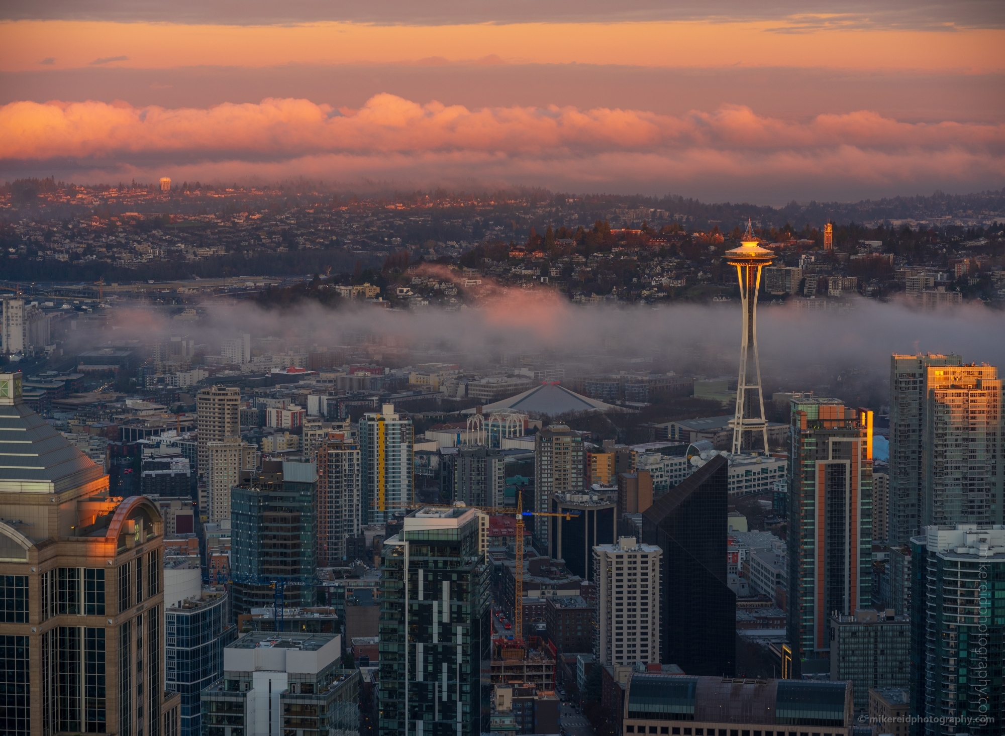 Seattle Photography Winter Dawn Space Needle