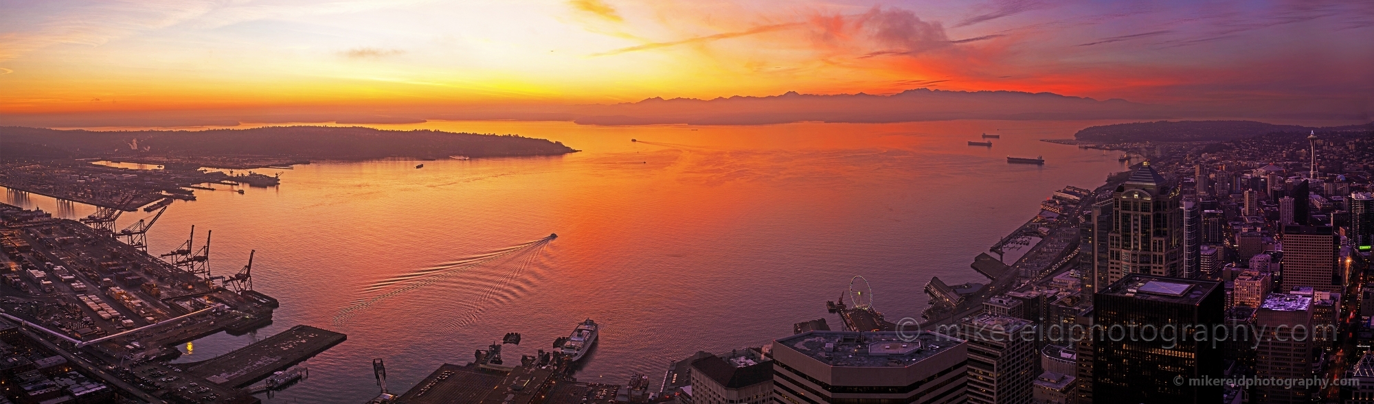 Seattle Sunset Wide View
