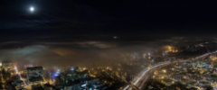City Fog Night View To order a print please email me at  Mike Reid Photography : seattle, sky view observatory, svo, zeiss lenses, columbia center, urban, sunrise, fog, sunset, puget sound, elliott bay, space needle, northwest, washington, rainier