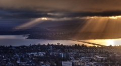 Clouds Golden Illumination To order a print please email me at  Mike Reid Photography : seattle, sky view observatory, svo, zeiss lenses, columbia center, urban, sunrise, fog, sunset, puget sound, elliott bay, space needle, northwest, washington, rainier, baker