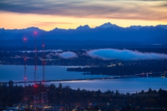 Seattle Photography Fog Clouds Over Medina To order a print please email me at  Mike Reid Photography : seattle, sky view observatory, svo, zeiss lenses, columbia center, urban, sunrise, fog, sunset, puget sound, elliott bay, space needle, northwest, washington, rainier, baker, ferry, seattle storm