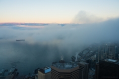 Seattle Photography Morning Massive Fog To order a print please email me at  Mike Reid Photography : seattle, sky view observatory, svo, zeiss lenses, columbia center, urban, sunrise, fog, sunset, puget sound, elliott bay, space needle, northwest, washington, rainier, baker, ferry, seattle storm