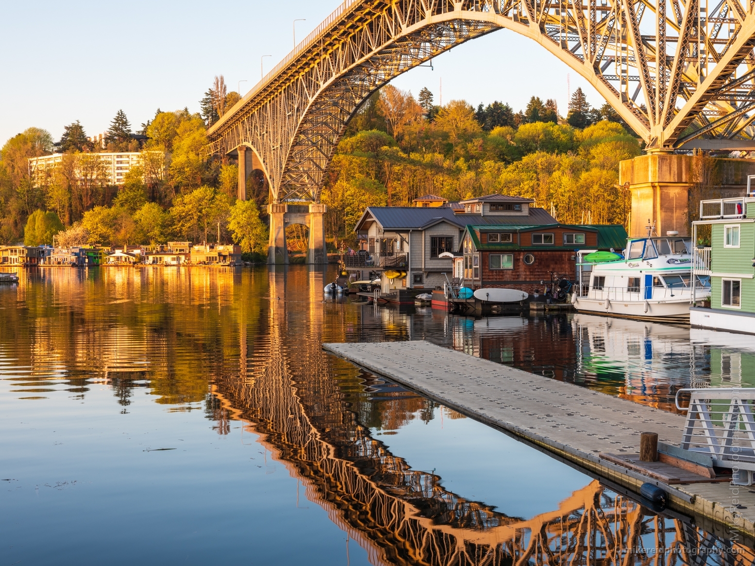 Seattle Lake Union Houseboats and Aurora Bridge 2