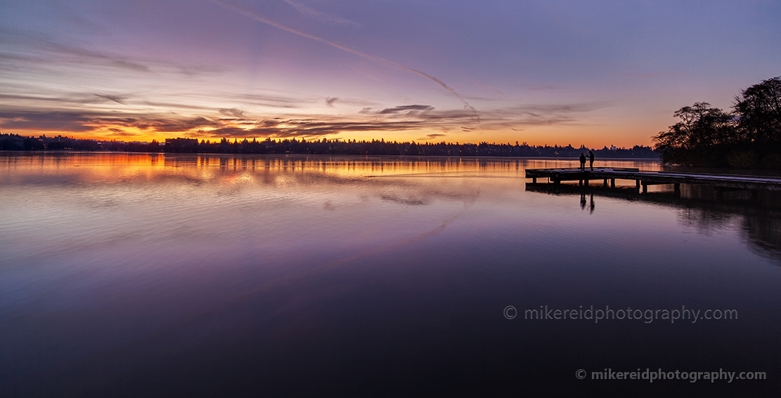 Seattle Photography Green Lake Dock Sunset Pano