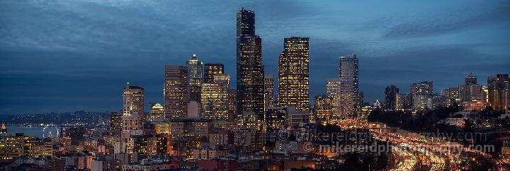Cityscape Skyline Seattle Dusk