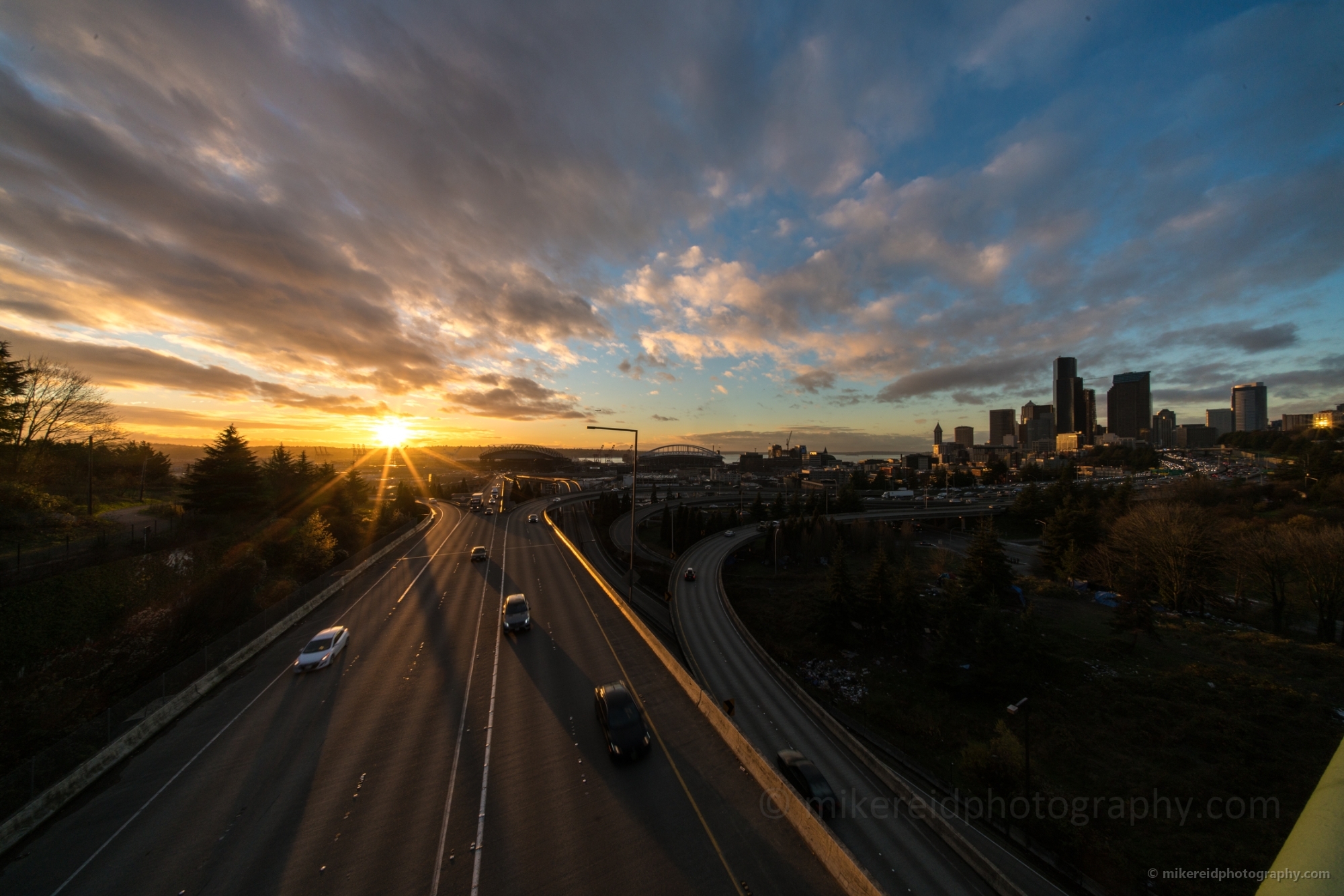 Seattle Photography Interstate 90 Sunstar
