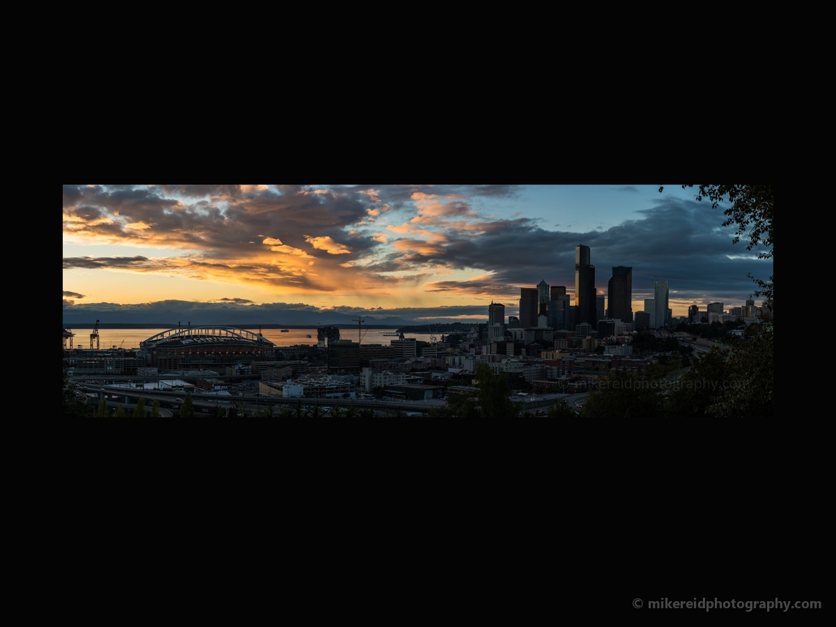 Seattle Photography Rizal Sunset Golden Clouds
