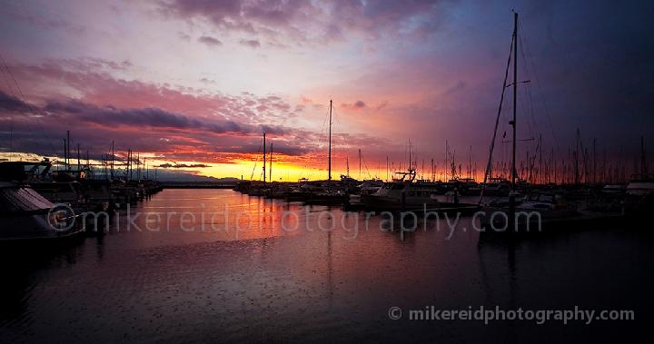 Raindrops Sunset Shilshole Marina