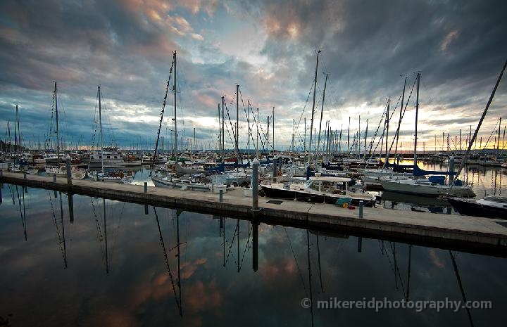 Shilshole Marina Reflection Sunset Clouds