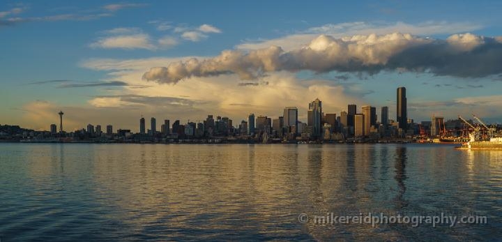 Alki Seattle Dusk Wide Panorama