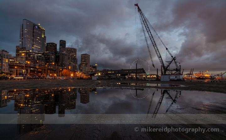 Dramatic Seattle Grey Reflection Sunset