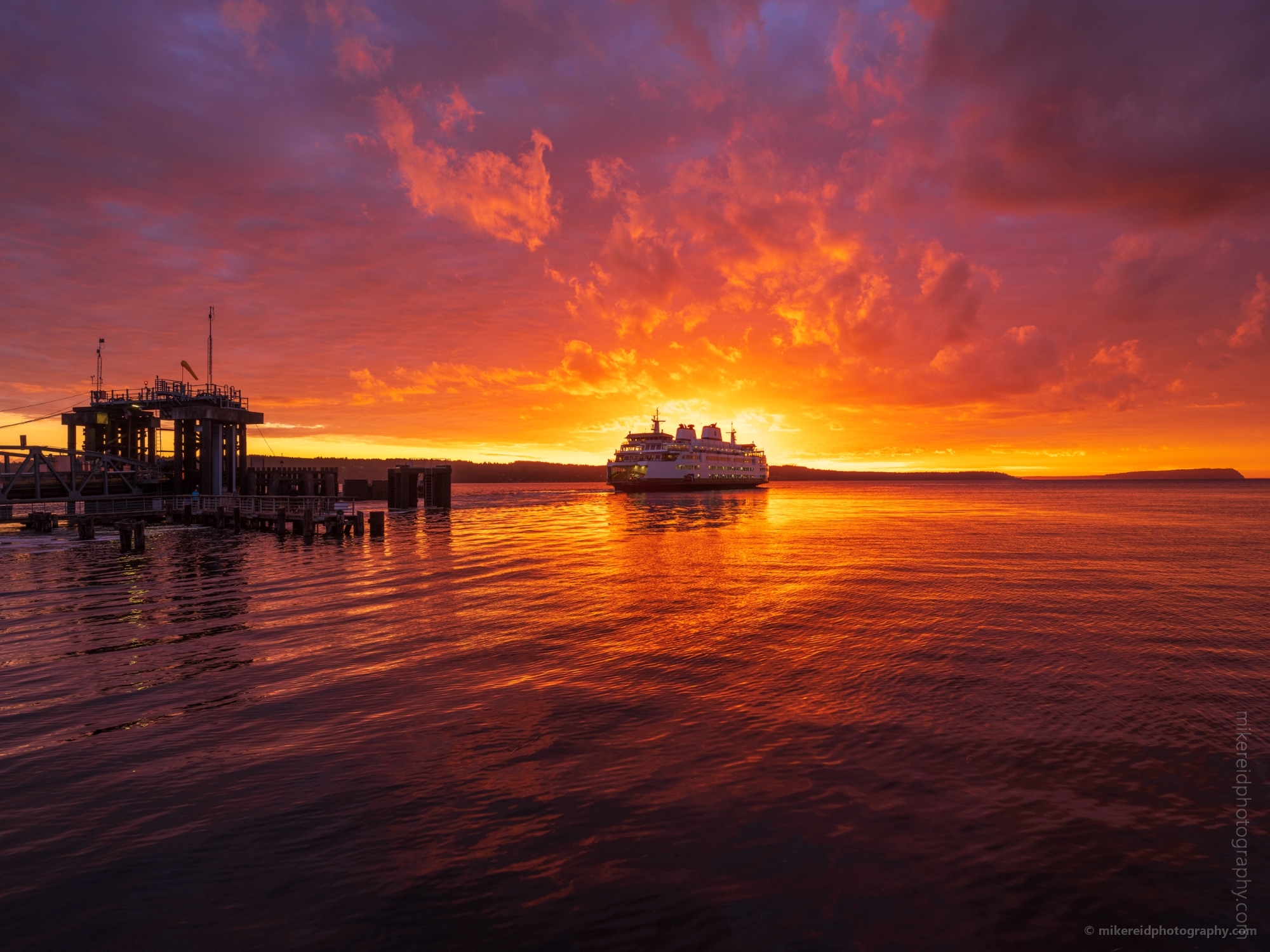 Mukilteo Ferry Sunset Crossing Fuji GFX50s