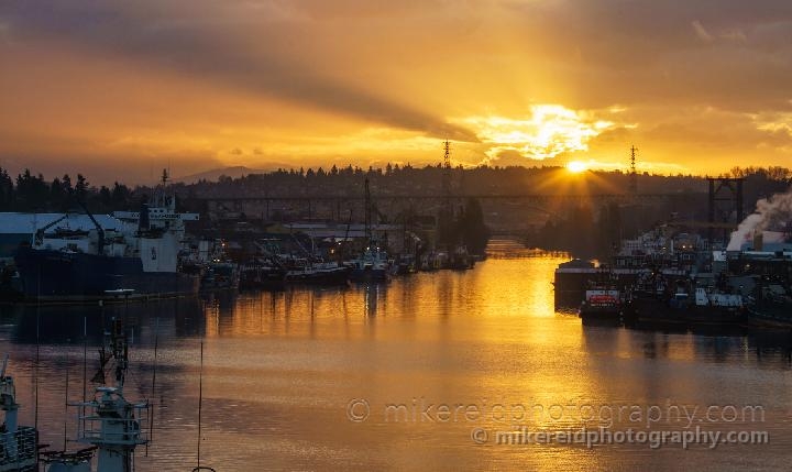 Seattle Ship Canal Sunrise Sunstar
