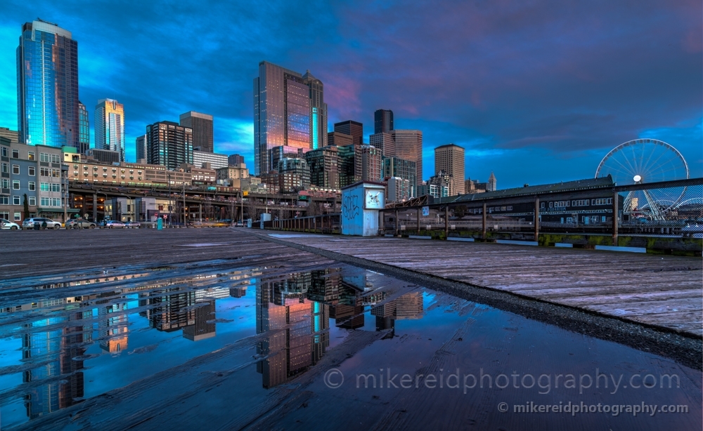 Seattle Sunset Pier Angles