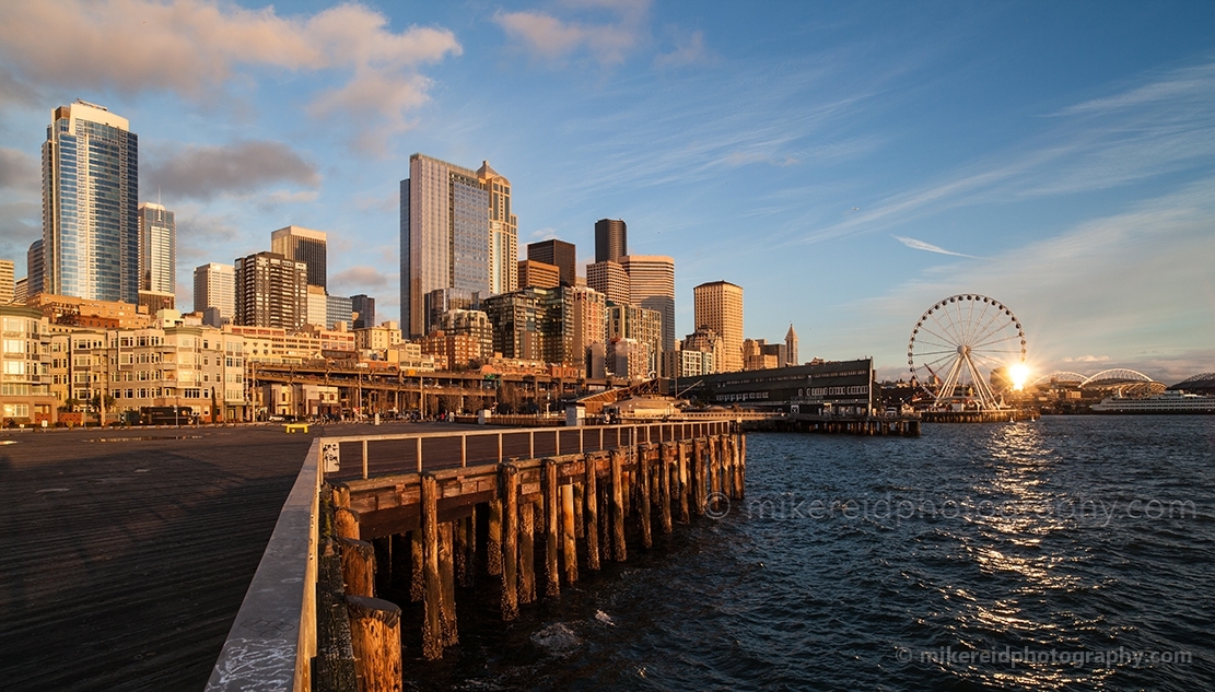 Seattle Waterfront Evening Light