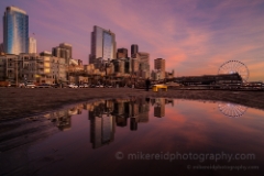 Seattle Sunset Pier Reflecting Pool To order a print please email me at  Mike Reid Photography : sunset, sunrise, seattle, northwest photography, dramatic, beautiful, washington, washington state photography, northwest images, seattle skyline, city of seattle, puget sound, aerial san juan islands