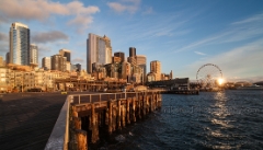 Seattle Waterfront Evening Light To order a print please email me at  Mike Reid Photography