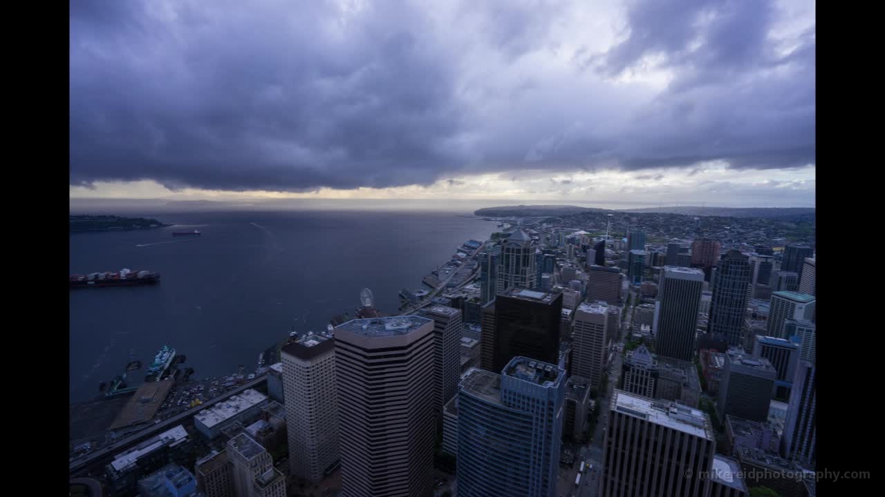 Rain Squal Moving into Seattle Weather Timelapse Video