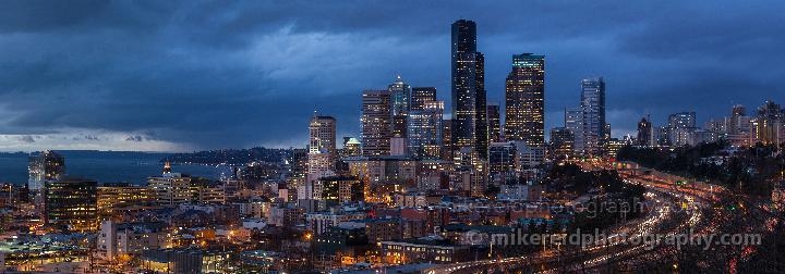 Seattle Dusk View from Beacon Hill