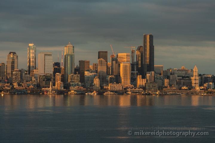 Seattle Dusk Waterfront Skyline from Alki