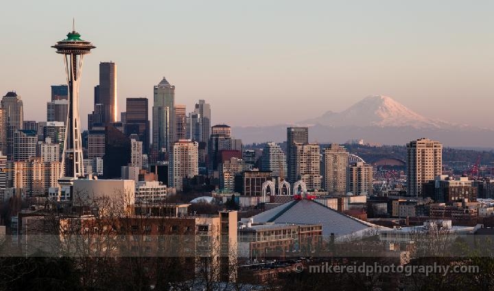 Seattle Kerry Park Sunset Rainier Space Needle