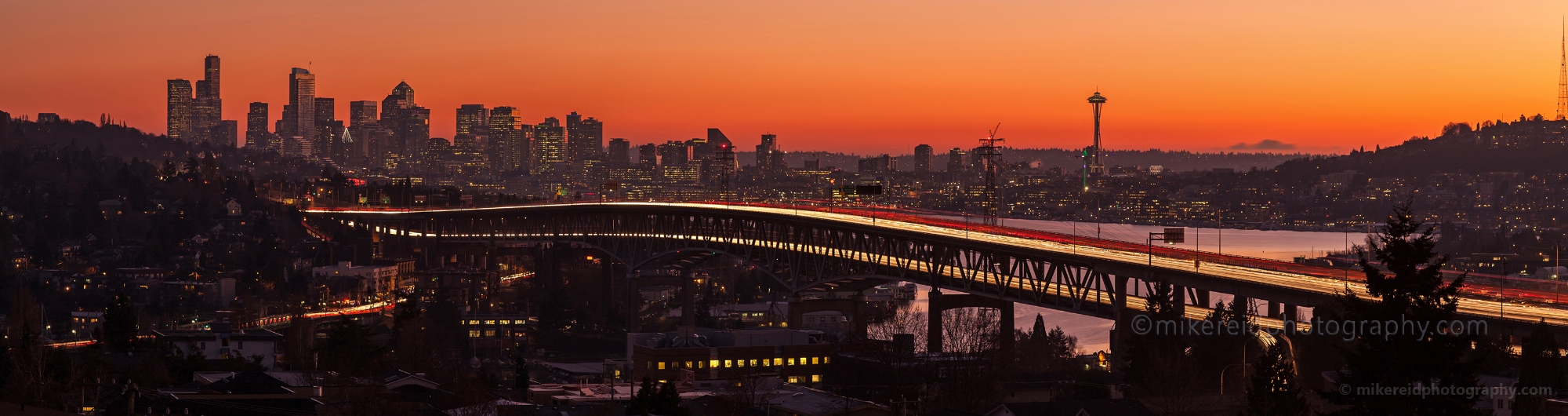 Seattle Sunset Arc of Light