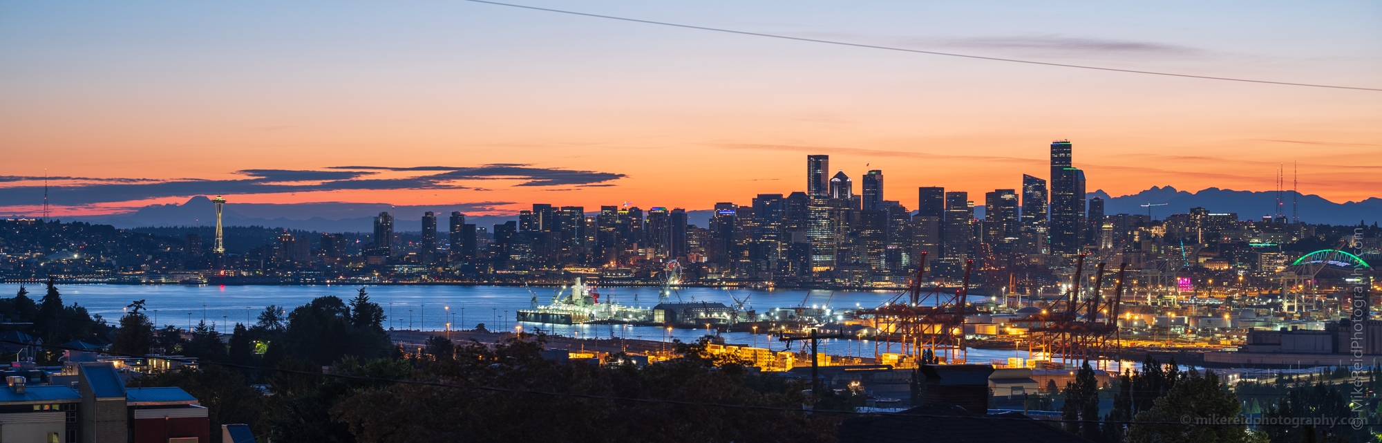 Seattle Sunset Skyline from West Seattle