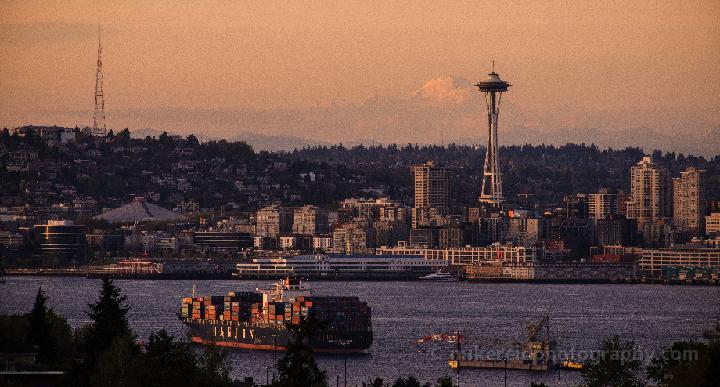 Elliott Bay Space Needle then Mount Baker 