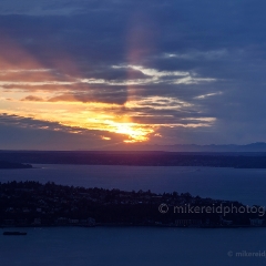 Olympics Sunrays Sunset To order a print please email me at  Mike Reid Photography : seattle, sky view observatory, svo, zeiss lenses, columbia center, urban, sunrise, fog, sunset, puget sound, elliott bay, space needle, northwest, washington, rainier, baker, ferry