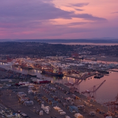 Seattle Photography Port of Seattle Sunrise Light To order a print please email me at  Mike Reid Photography : seattle, sky view observatory, svo, zeiss lenses, columbia center, urban, sunrise, fog, sunset, puget sound, elliott bay, space needle, northwest, washington, rainier, baker, ferry, seattle storm