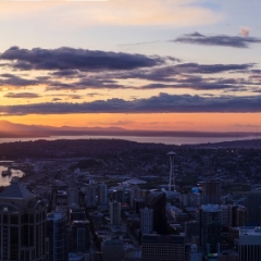 Seattle Sunstar Sunset Columbia Center To order a print please email me at  Mike Reid Photography : seattle, sky view observatory, svo, zeiss lenses, columbia center, urban, sunrise, fog, sunset, puget sound, elliott bay, space needle, northwest, washington, rainier