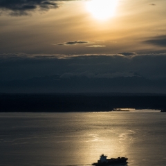 Shipping Out to Sea Sky View Observatory Seattle To order a print please email me at  Mike Reid Photography : seattle, sky view observatory, svo, zeiss lenses, columbia center, urban, sunrise, fog, sunset, puget sound, elliott bay, space needle, northwest, washington, rainier, baker, ferry, seattle storm