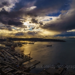 Storm Clouds Arriving To order a print please email me at  Mike Reid Photography : seattle, sky view observatory, svo, zeiss lenses, columbia center, urban, sunrise, fog, sunset, puget sound, elliott bay, space needle, northwest, washington, rainier, baker, ferry, seattle storm